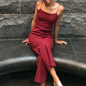 Urban outfitters burgundy jumpsuit